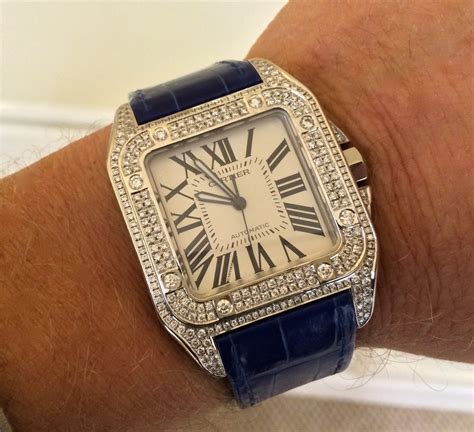 cartier santos watch sizes|cartier santos 100 diamond price.